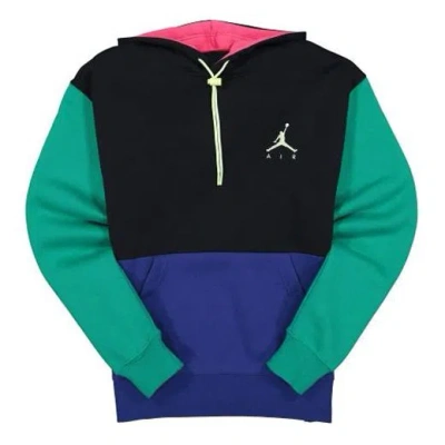 Air Jordan Small Colorblock Casual Sports Long Sleeves Hoodie Men's Colorblock In Green