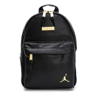 Air Jordan Snake Pattern Pu Leather Large Capacity Schoolbag Backpack Black / Gold Color In Multi