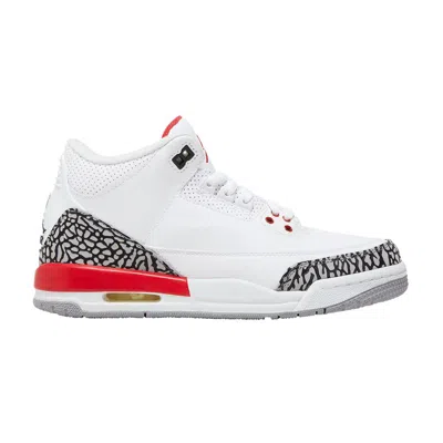Pre-owned Air Jordan Sneaker Politics X  3 Retro Gs 'hall Of Fame' | Red | Kid's Size 7