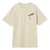 Air Jordan Sneaker Solid Color Alphabet Pocket Sports Short Sleeve Yellow In Neutral
