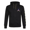 Air Jordan Solid Color Athletic Fleece Lined Zipper Hooded Jacket Men's Black