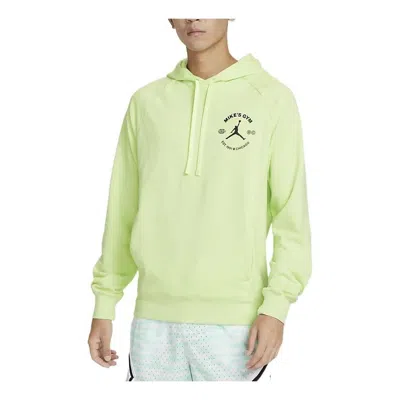 Air Jordan Solid Color Drawstring Hoodie Men's Light Lime In Green