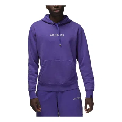 Air Jordan Solid Color Hooded Drawstring Hoodie Men's Dark Purple In Brown