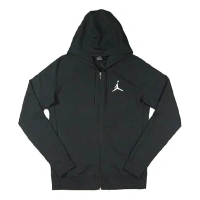 Air Jordan Solid Color Knit Athleisure Casual Sports Hooded Jacket Black In Green