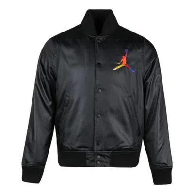 Air Jordan Solid Color Logo Aviator Jacket Black