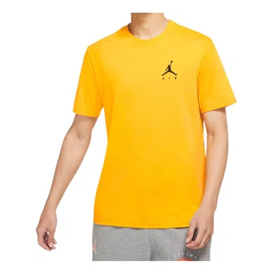 Air Jordan Solid Color Logo Casual Sports Short Sleeve Yellow