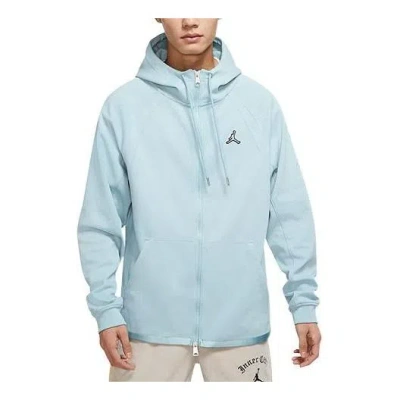 Air Jordan Solid Color Logo Hooded Jacket Blue