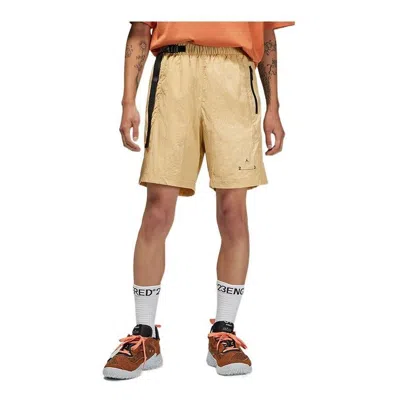 Air Jordan Solid Color Logo Woven Casual Shorts Yellow
