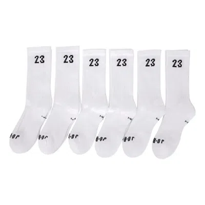 Air Jordan Solid Color Numeric Athleisure Casual Sports Socks Couple Style 6 White