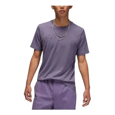 Air Jordan Solid Color Round Neck Pullover Brand Alphabet Pattern Short Sleeve T-shirt Men's Canyon  In Blue