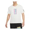 Air Jordan Solid Color Round Neck Pullover Brand Reflective Short Sleeve T-shirt Men's White In Black