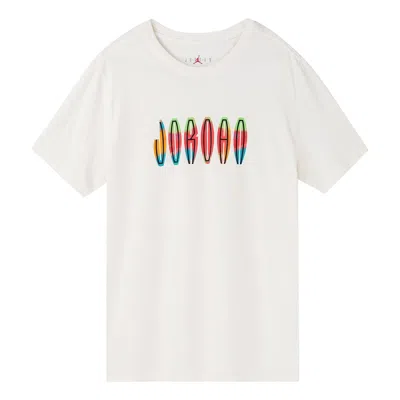 Air Jordan Solid Color Round Neck Pullover Brand Short Sleeve T-shirt Men's White