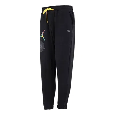 Air Jordan Solid Color Word Embroidered Joggers/pants/trousers Men's Black