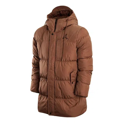 Air Jordan Solid Color Zipper Down Jacket Men's Brown