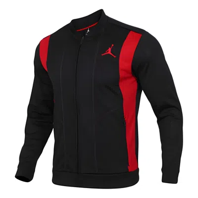 Air Jordan Splicing Zipper Jacket Men's Black