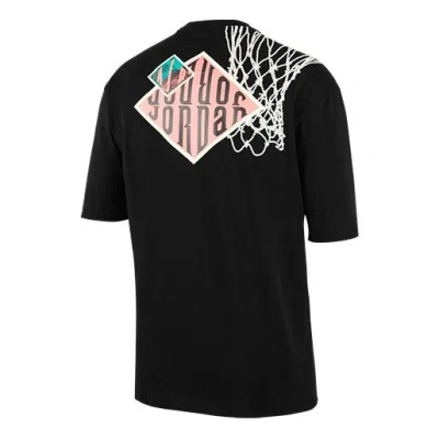Air Jordan Sport Dna Back Printing Casual Sports Short Sleeve Black