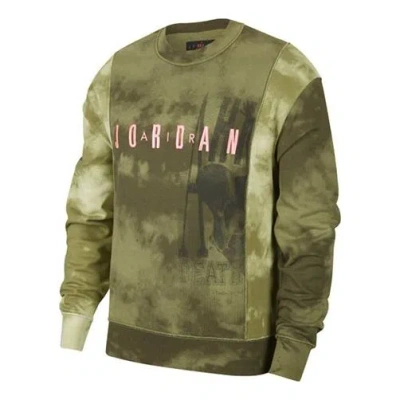 Air Jordan Sport Dna Embroidered Camouflage Sweatshirt For Men Green/pink In Multi
