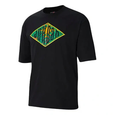 Air Jordan Sport Dna Embroidered Printing Logo Short Sleeve Black