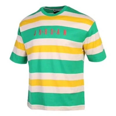 Air Jordan Sport Dna Hbr Short Sleeve Tops Green / Small Red