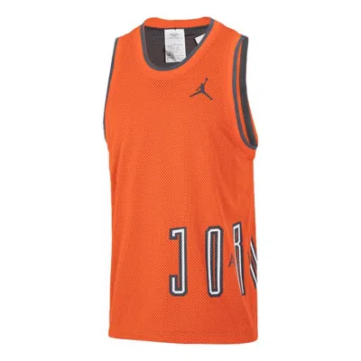 Air Jordan Sport Dna Logo Printing Reversible Breathable Basketball Sports Vest Orange