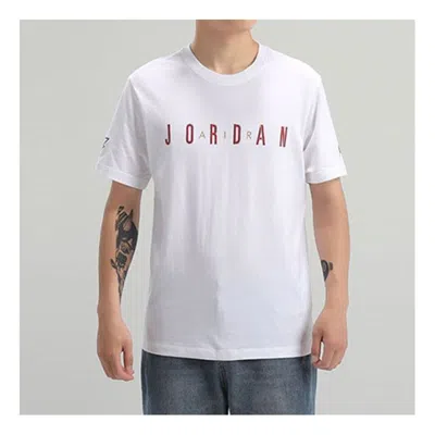 Air Jordan Sport Dna Short Sleeve Round Neck Tops White / Metallic Gold