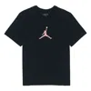 Air Jordan Sport Dna Solid Color Logo Alphabet Numeric Round Neck Short Sleeve Black