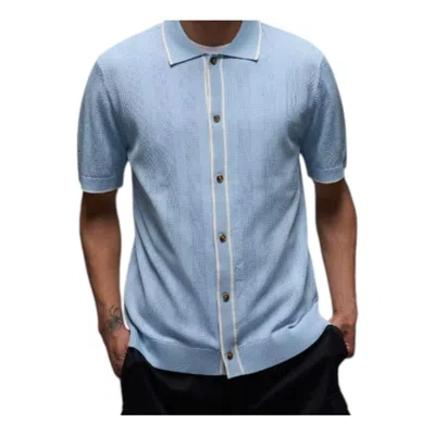 Air Jordan Sport Knit Button-down Golf Top Shirt 'light Armory Blue'