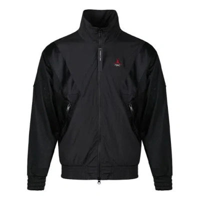Air Jordan Sports Stand Collar Windproof Woven Jacket Black
