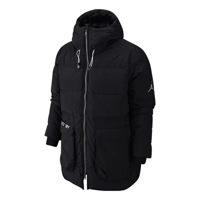 Air Jordan Storage Pocket Detail Hooded Down Jacket Men's Black