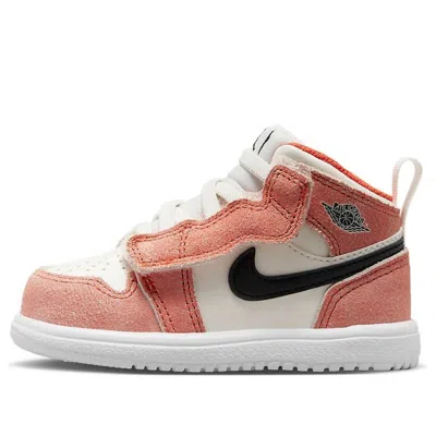 Air Jordan (td)  1 Mid Alt Se 'team Orange Sail White' In Pink