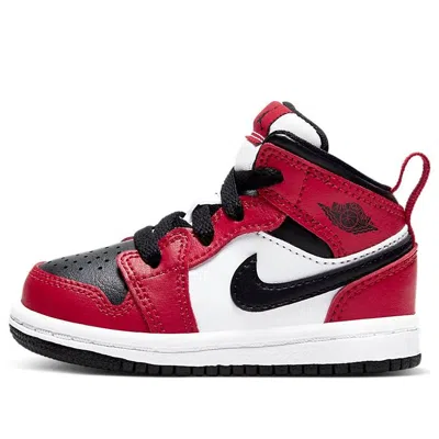 Air Jordan (td)  1 Mid 'chicago Black Toe' In Red
