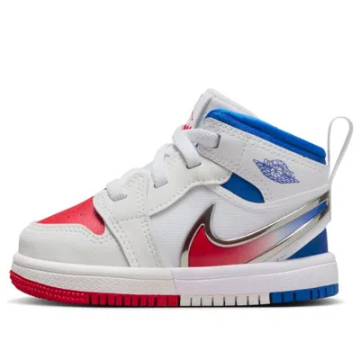 Air Jordan (td)  1 Mid Rm Easyon 'white Siren Red Blue'