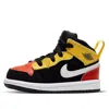 Air Jordan (td)  1 Mid Se 'amarillo Team Orange' In Black