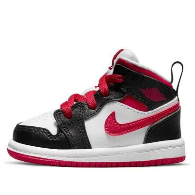 Air Jordan (td)  1 Mid 'white Very Berry' In Black