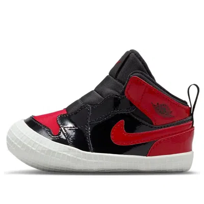 Air Jordan (td)  1 Retro High Og Crib 'patent Bred' In Black