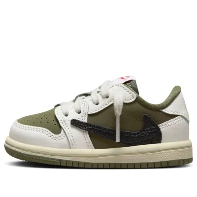 Air Jordan (td)  1 Retro Low Og Sp X Travis Scott 'medium Olive' In Green