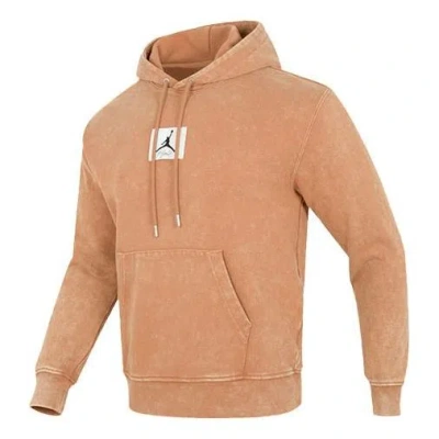 Air Jordan Tie Dye Label Athletic Loose Pullover Hoodie Men's Mineral Clay Yellow In Brown