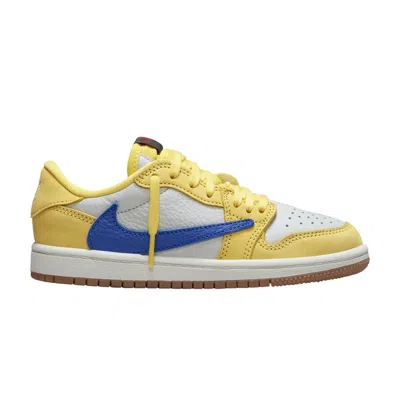 Pre-owned Air Jordan Travis Scott X  1 Retro Low Og Sp Ps 'canary' | Yellow | Kid's Size 1.5