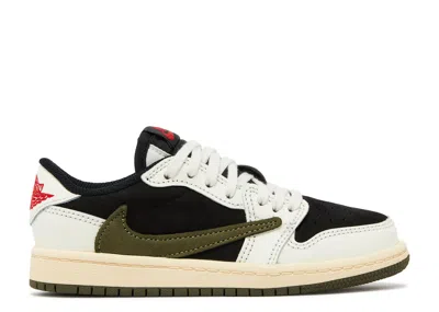 Air Jordan Kids' Travis Scott X  1 Retro Low Og Sp Ps 'olive' In White