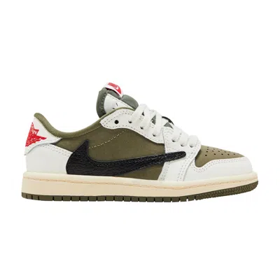 Pre-owned Air Jordan Travis Scott X  1 Retro Low Og Sp Ps 'reverse Olive / Medium Olive' | Green | Kid's Size 1