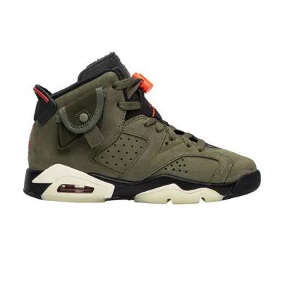 Pre-owned Air Jordan Travis Scott X  6 Retro Gs 'olive' | Green | Kid's Size 5