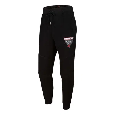 Air Jordan Triangle Flying Man Patch Logo Sports Pants Black