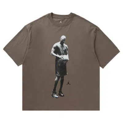 Pre-owned Air Jordan T-shirt Sport Graphic Crew 'olive Grey/black' | Green | Men's Size L