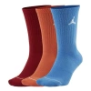 Air Jordan Unisex Everyday Sports Socks 3 Packs Red/orange/blue In Multi