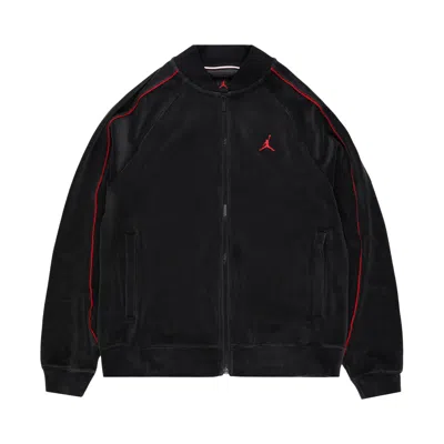 Pre-owned Air Jordan Velour Track Jacket 'black/gym Red' | Men's Size S