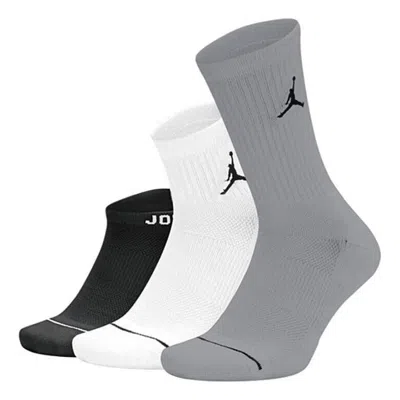 Air Jordan Waterfall Socks 3pack 'black White Grey' In Gray