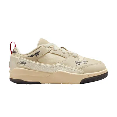 Pre-owned Air Jordan Who Decides War X Jordan Flight Court Ps 'the World Is Your Court - Crèpe' | Cream | Kid's Size 2 In White