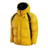 Air Jordan Wide Stripe Zipper Hooded Winter Jacket Men's Yellow