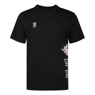 Air Jordan Wings Basketball Sports Short Sleeve T-shirt Black Men's