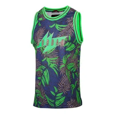 Air Jordan Wings Brown Printing Basketball Vest Purple In Multi
